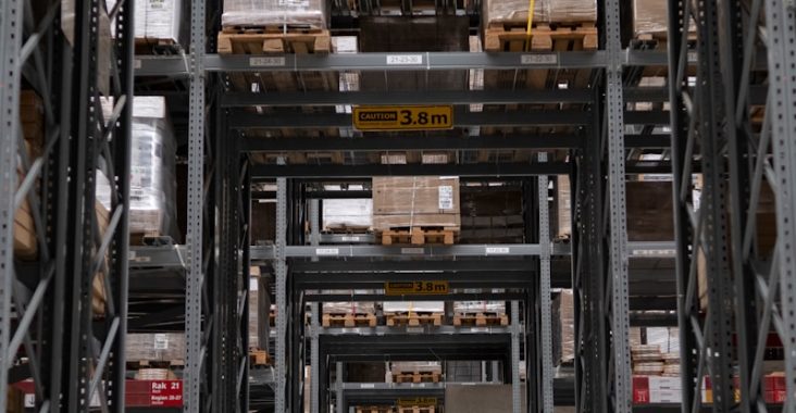 a large warehouse filled with lots of boxes