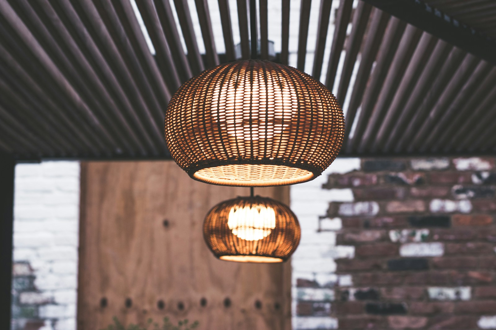 lighted lantern on ceiling