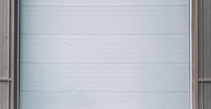 white roll up door closed